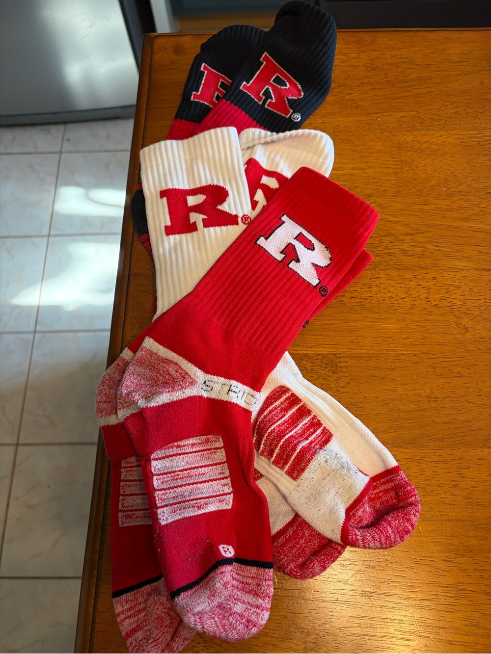Rutgers Red Athletic Crew Socks - Pack of 3